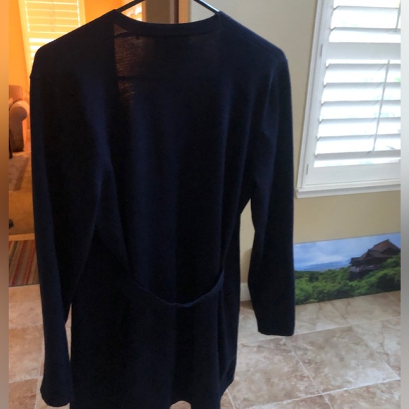 Navy Blue Self Tie Cardigan L - Picture 4 of 8